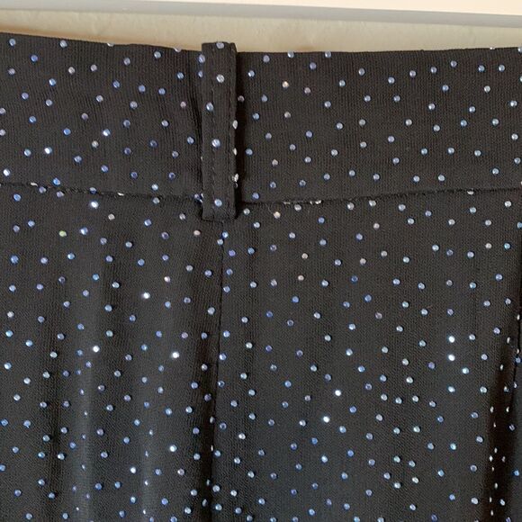 H&m blue rhinestone studded pants narrow legs front zipper button closure - Picture 4 of 8